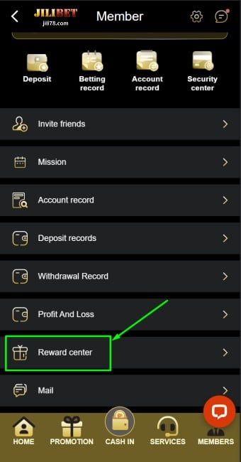 Hakbang 3: Mag-scroll pababa at mag-click sa “Rewards Center”