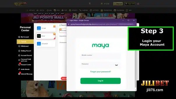 Hakbang 3: Mag-login sa iyong Maya account pagkatapos ay i-click ang "Login"