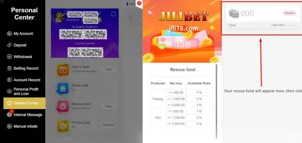 Hakbang 2: Pumunta sa Rewards Center para tingnan ang Rescue Fund.